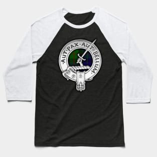 Clan Gunn Crest & Tartan Baseball T-Shirt